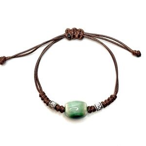 Green Beaded Adjustable Bracelet